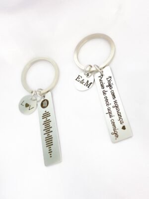 Chaveiro Plaquinha Spotify Personalizado em Aço Inox